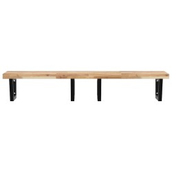 Étagère de vasque murale acier et bois massif d'acacia 634542634542