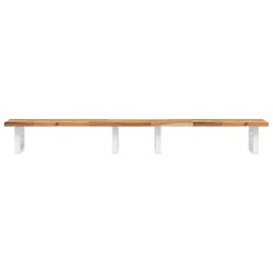 Étagère de vasque murale acier et bois massif d'acacia 634543634543