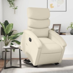 Fauteuil inclinable électrique crème similicuir 634548634548