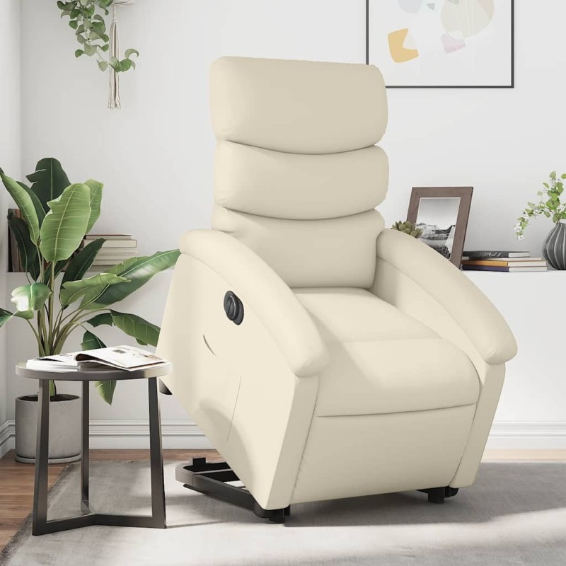 Fauteuil inclinable électrique crème similicuir 634548634548
