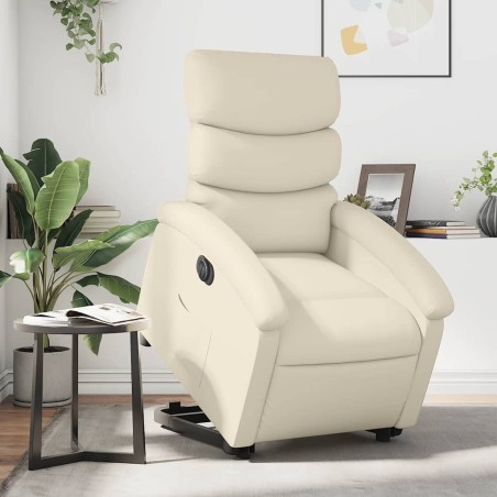 Fauteuil inclinable électrique crème similicuir 634548634548