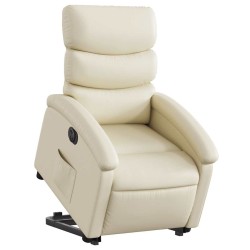 Fauteuil inclinable électrique crème similicuir 634548634548