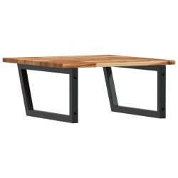 Étagère de vasque murale acier et bois massif d'acacia 634549634549