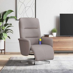 Fauteuil inclinable de massage avec repose-pieds taupe tissu 634550634550