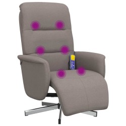 Fauteuil inclinable de massage avec repose-pieds taupe tissu 634550634550