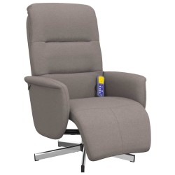 Fauteuil inclinable de massage avec repose-pieds taupe tissu 634550634550