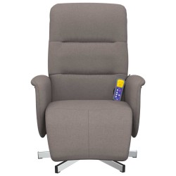 Fauteuil inclinable de massage avec repose-pieds taupe tissu 634550634550
