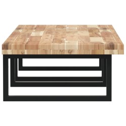 Étagère de vasque murale acier et bois massif d'acacia 634552634552