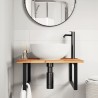 Étagère de vasque murale acier et bois massif d'acacia 634553634553