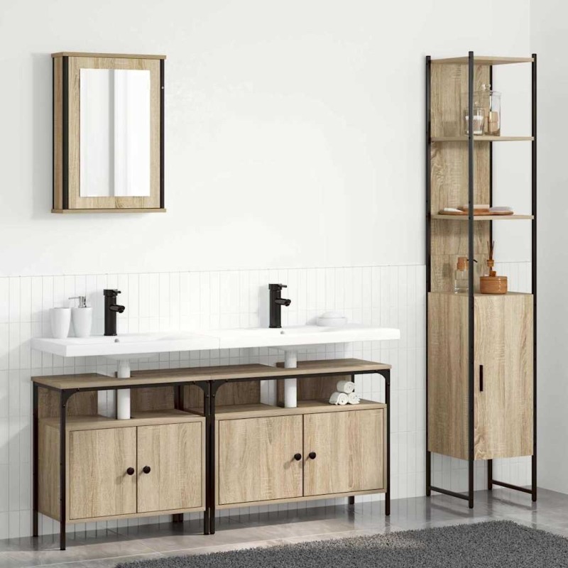 Ensemble de mobilier de salle de bain 4 pcs Chêne Sonoma 634555634555