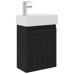 Meuble de salle de bain avec robinet Noir 45,5 x 25,5 x 84 cm 634558634558