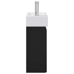 Meuble de salle de bain avec robinet Noir 45,5 x 25,5 x 84 cm 634558634558