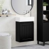 Meuble de salle de bain avec robinet Noir 45,5 x 25,5 x 84 cm 634559634559