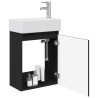 Meuble de salle de bain avec robinet Noir 45,5 x 25,5 x 84 cm 634559634559
