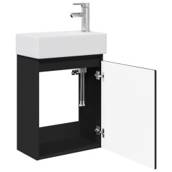 Meuble de salle de bain avec robinet Noir 45,5 x 25,5 x 84 cm 634559634559