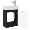 Meuble de salle de bain avec robinet Noir 45,5 x 25,5 x 84 cm 634559634559