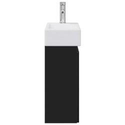 Meuble de salle de bain avec robinet Noir 45,5 x 25,5 x 84 cm 634559634559