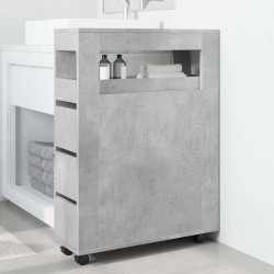 Meuble étroit de salle de bain à roulettes gris béton 634564634564
