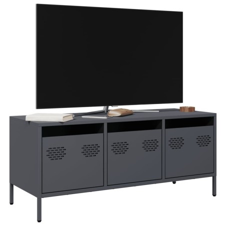 Meuble TV anthracite 101,5x39x43,5 cm acier laminé à froid 634568634568