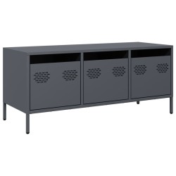 Meuble TV anthracite 101,5x39x43,5 cm acier laminé à froid 634568634568
