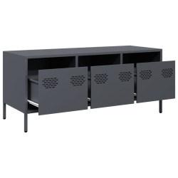 Meuble TV anthracite 101,5x39x43,5 cm acier laminé à froid 634568634568