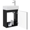 Meuble de salle de bain avec robinet Noir 45,5 x 22,5 x 84 cm 634571634571
