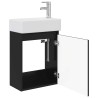 Meuble de salle de bain avec robinet Noir 45,5 x 22,5 x 84 cm 634571634571