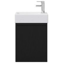 Meuble de salle de bain avec robinet Noir 45,5 x 22,5 x 84 cm 634571634571