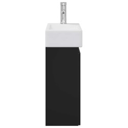 Meuble de salle de bain avec robinet Noir 45,5 x 22,5 x 84 cm 634571634571
