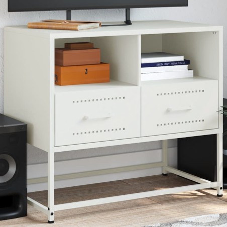 Meuble TV blanc 68x39x60,5 cm acier 634574634574