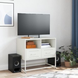 Meuble TV blanc 68x39x60,5 cm acier 634574634574