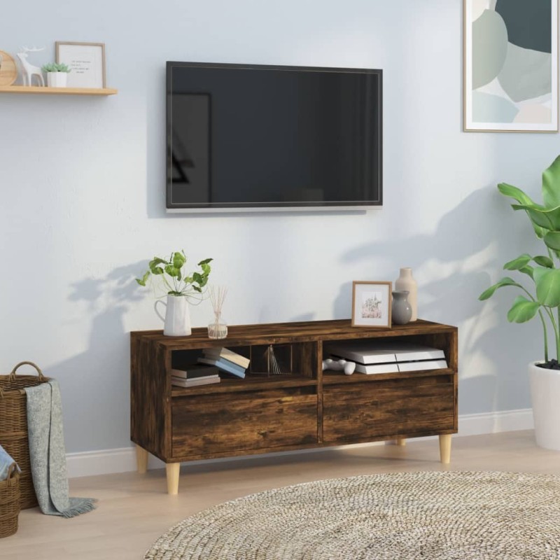 Meuble TV chêne fumé 100x34,5x44,5 cm bois d'ingénierie 634576634576