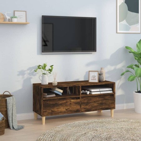 Meuble TV chêne fumé 100x34,5x44,5 cm bois d'ingénierie 634576634576