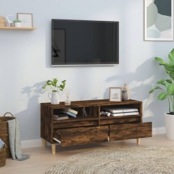 Meuble TV chêne fumé 100x34,5x44,5 cm bois d'ingénierie 634576634576
