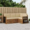 Ensembles de canapés avec coussin 4 pcs Bois d'Acacia Massif 634580634580
