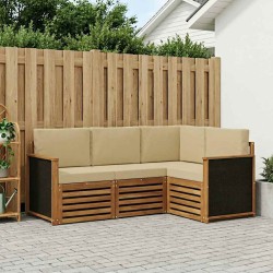 Ensembles de canapés avec coussin 4 pcs Bois d'Acacia Massif 634581634581