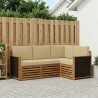 Ensembles de canapés avec coussin 4 pcs Bois d'Acacia Massif 634581634581