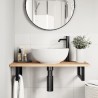 Étagère de vasque murale acier et bois massif d'acacia 634588634588