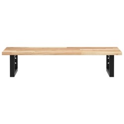 Étagère de vasque murale acier et bois massif d'acacia 634588634588