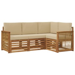 Ensembles de canapés avec coussin 4 pcs Bois d'Acacia Massif 634589634589