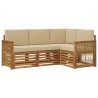 Ensembles de canapés avec coussin 4 pcs Bois d'Acacia Massif 634589634589