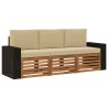 Ensembles de canapés avec coussin 3 pcs Bois d'Acacia Massif 634598634598