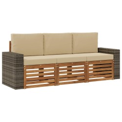 Ensembles de canapés avec coussin 3 pcs Bois d'Acacia Massif 634599634599