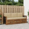 Ensembles de canapés avec coussin 3 pcs Bois d'Acacia Massif 634600634600