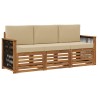 Ensembles de canapés avec coussin 3 pcs Bois d'Acacia Massif 634600634600