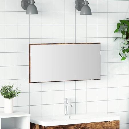 Miroir Montage mural Marron 80 x 37 cm Verre et Bois Ingénierie 634601634601