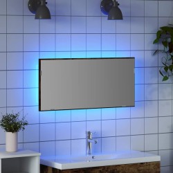 Miroir Montage mural Marron 80 x 37 cm Verre et Bois Ingénierie 634601634601