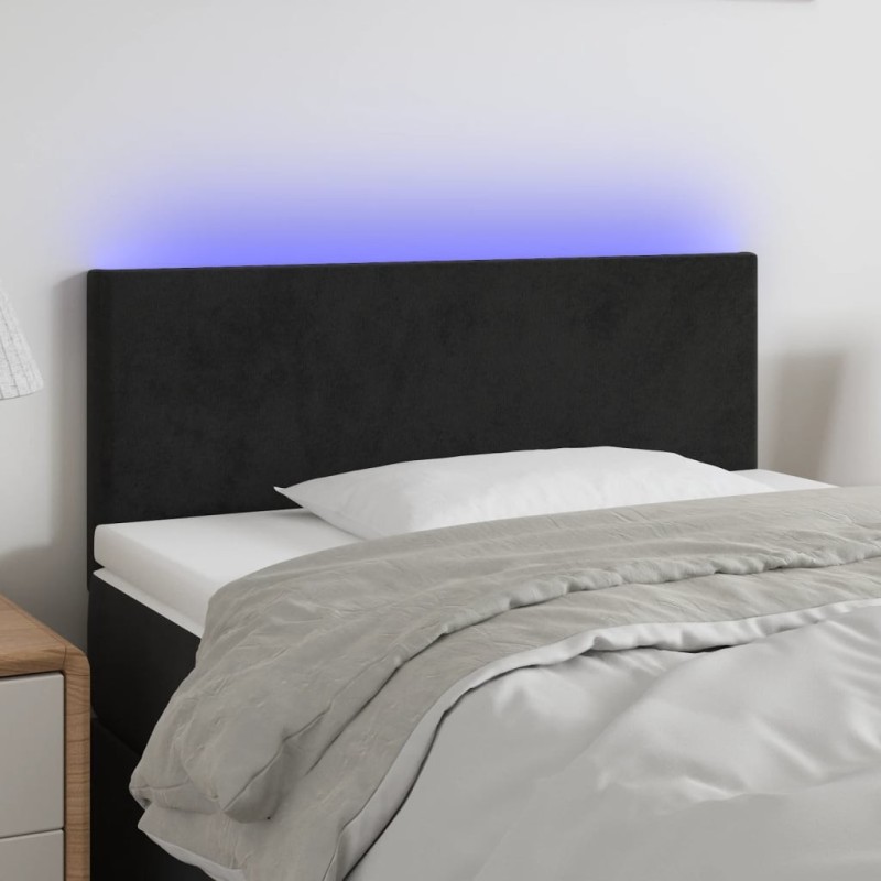 Tête de lit à LED Noir 80x5x78/88 cm Velours 634604634604