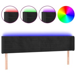 Tête de lit à LED Noir 203x16x78/88 cm Velours 634607634607
