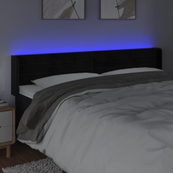 Tête de lit à LED Noir 203x16x78/88 cm Velours 634607634607